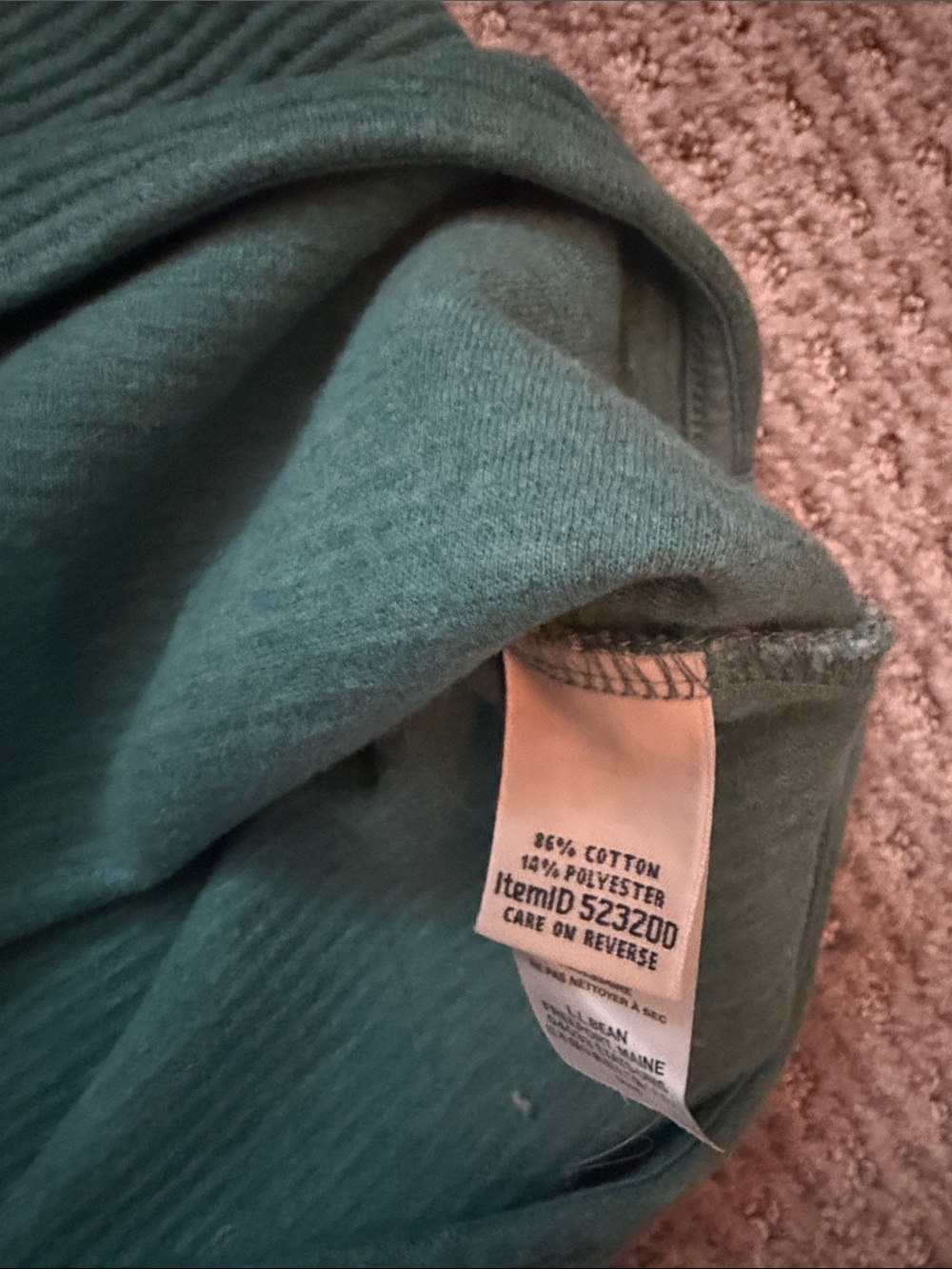 L.L. Bean Womens blue/geeen Ribbed Button-Neck Pullover S - Picture 4 of 5